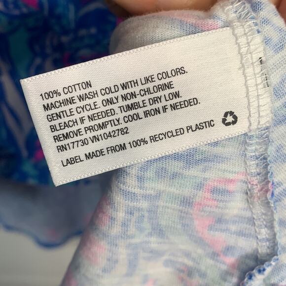 Lilly Pulitzer x Target Blue My Fans High Low Tank Top Sz XS W-077 - Picture 5 of 8